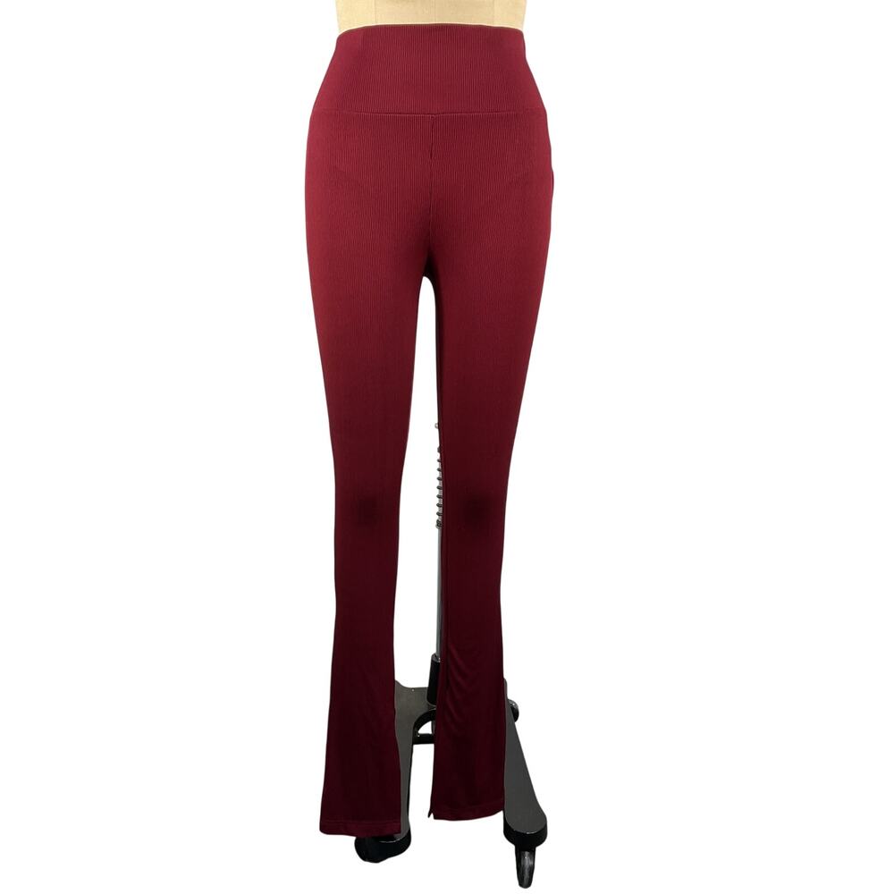 Nicholas Ribbed Prune Delia Leggings Size 0 - Picture 2 of 5